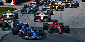 F1 cars racing